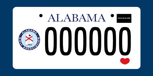 Alabama’s Only Golf License Plate 
